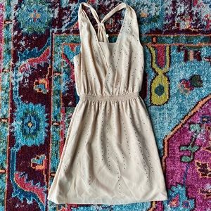 Gianni Bini Neutral Dress w Industrial Studs